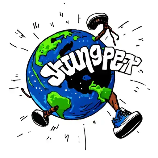 Earth With Word Young Stepper