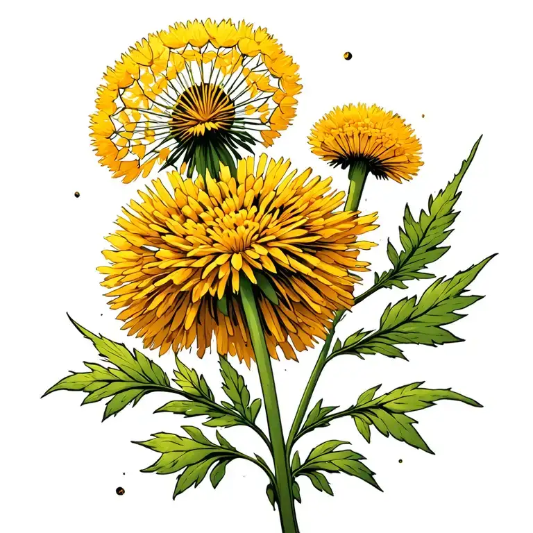 Dandelion Plant In Color