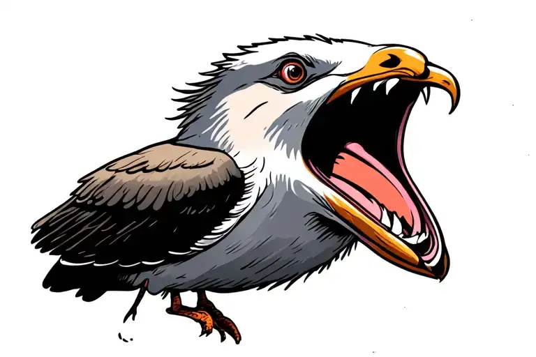 Screaming Seagull Palm Trees Sunset