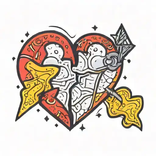 Half Of A Broken Heart Shaped Earring With Glitter