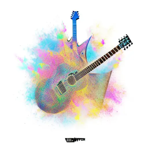 Metal Guitar Color Explosion