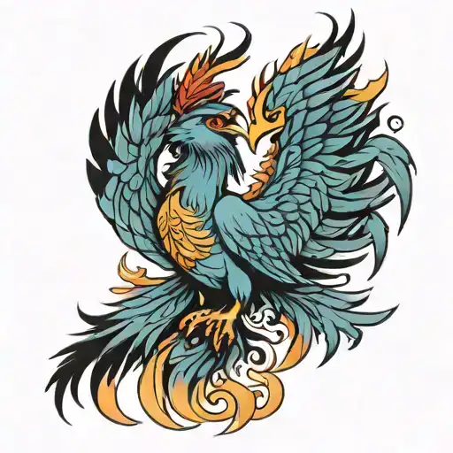 Male Phoenix Tattoo On Shoulder