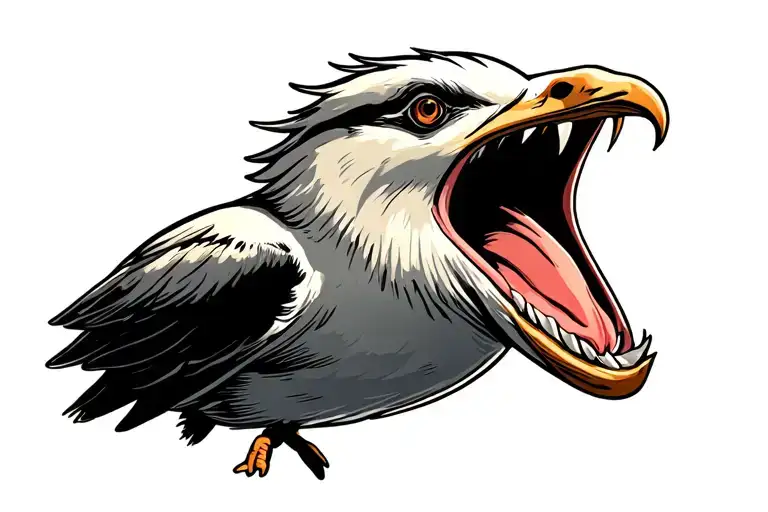 Screaming Seagull Palm Trees Sunset