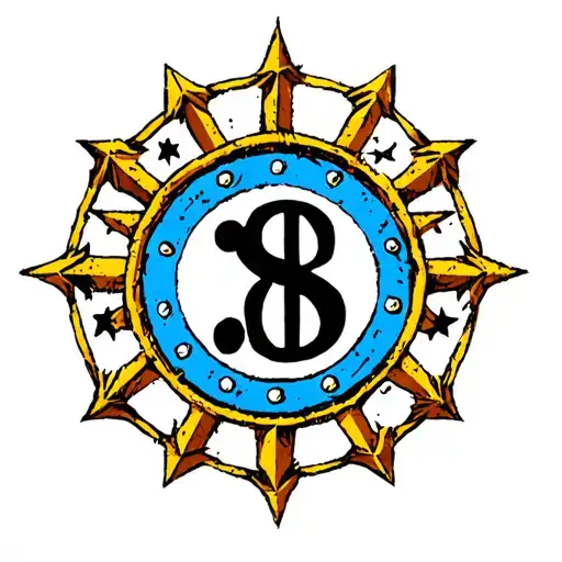 Circle Of 13 Stars Around 3 Percenters Symbol