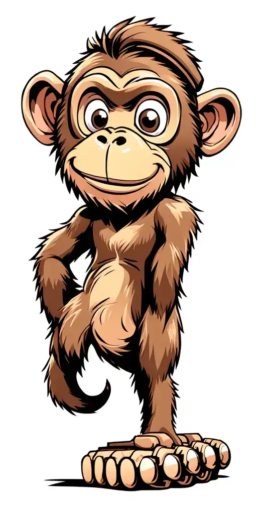 Cartoon Monkey Bulldozer And Tank