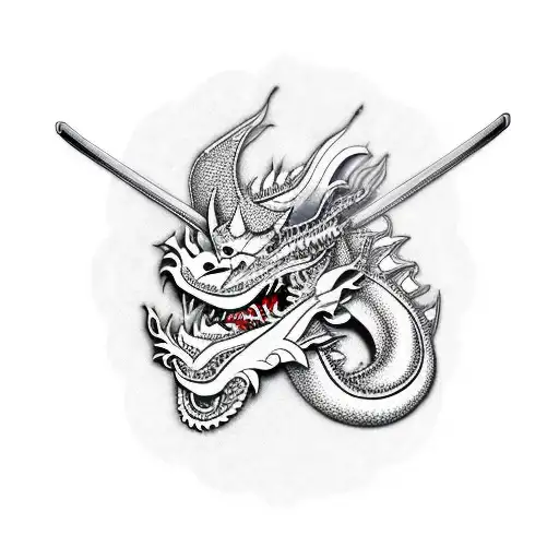 Samurai With Dragon Irezumi Style