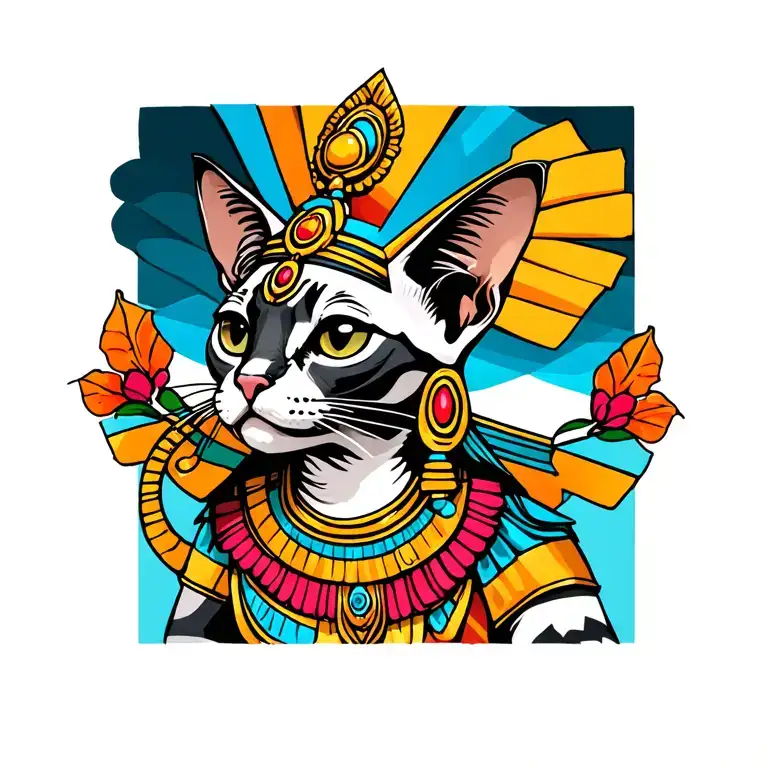 Sphinx Cat In The Form Of Indian God