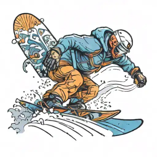 A Snowboarder Carving Through Fresh Powder On A Mountain Slope