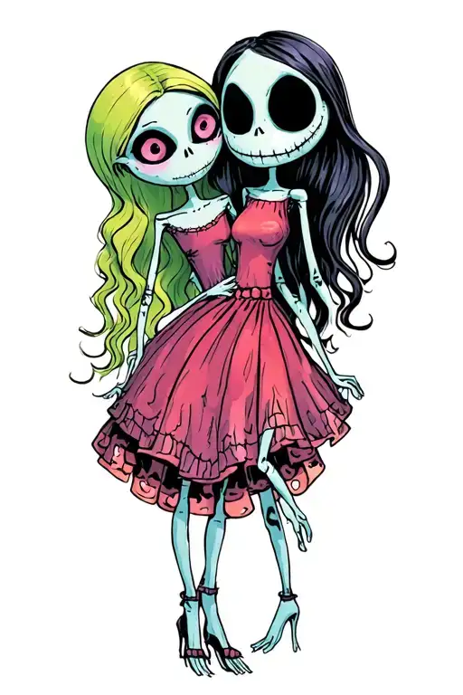 Sally And Zero From Nightmare Before Christmas Jack