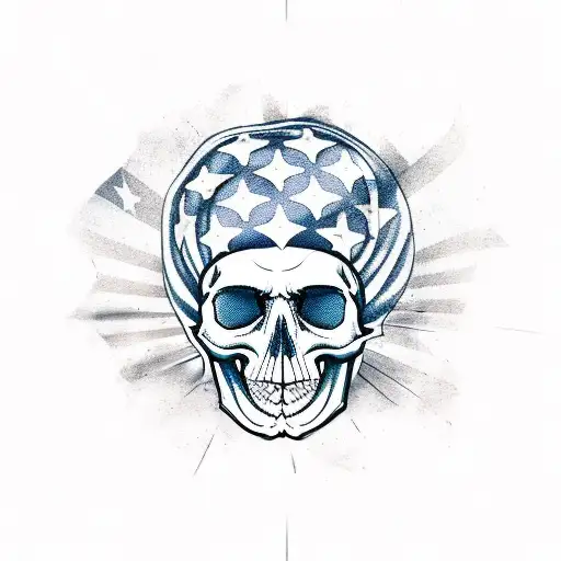 American Flag And Skull