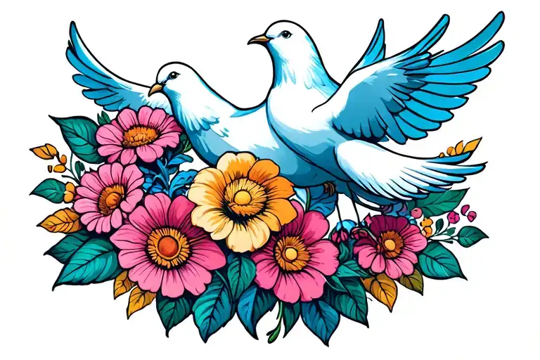 Flowers Doves Love Hope