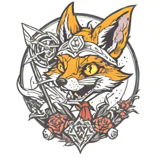 Zombie Fox With Deathly Hallows On It