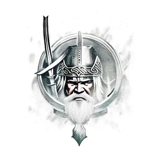 Viking Warrior Wielding A Mythical Weapon