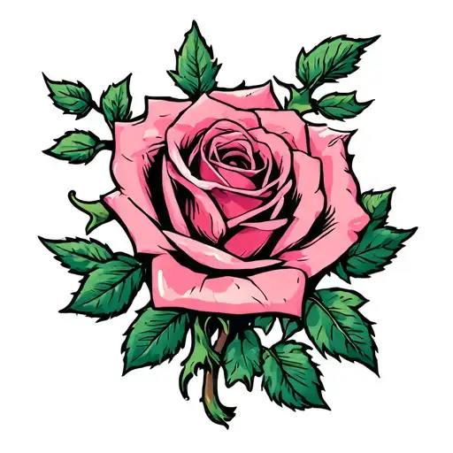 Rose Thorns In Cursive Font