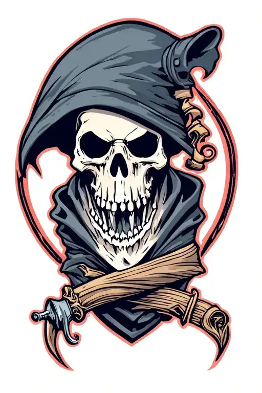 Reaper Leg Tattoo Design Inspired