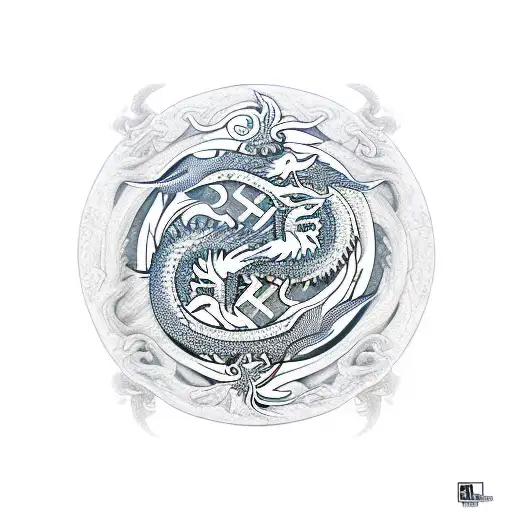 Dragon With A Yin Yang