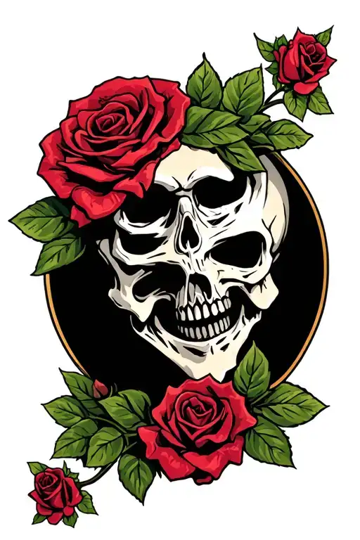 Skull Roses Reaper Leg