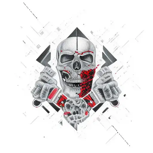 Corruption With Black And Red Color