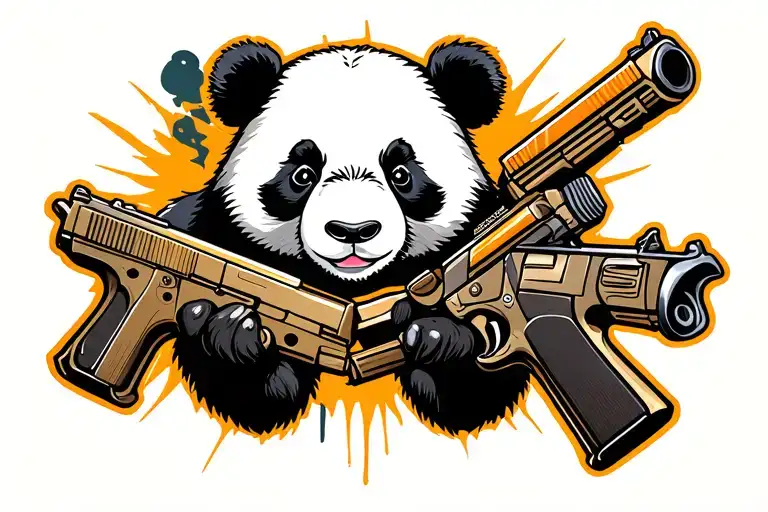 Panda Bear And Guns