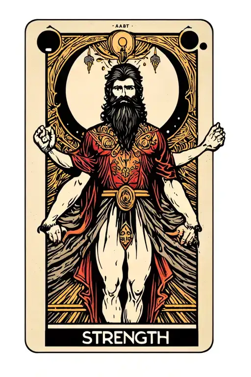 Hot Bearded Viki Whitman Strength Tarot Card