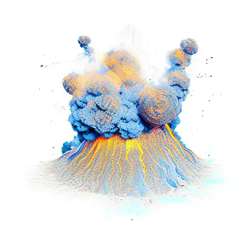 Blue And Black Volcano