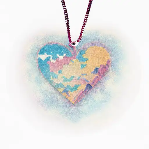 Heart Shaped Italy Pendant With Scenery Background