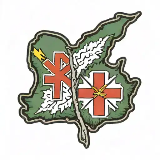 Michigan Mitten And Nm Zia Symbol Intertwined