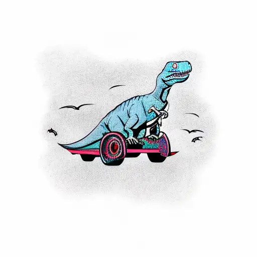 Dinosaur Into A Car Flipping Finger