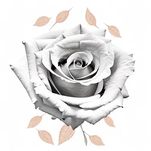 Rose With Leaves On Shoulder