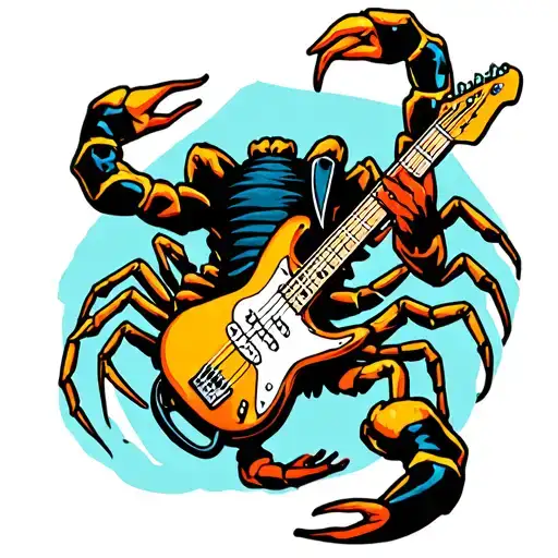 Scorpion Playing Electro Guitar Strings