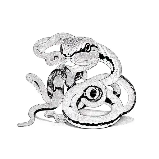 Snake Coiled Around Bunny