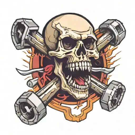 Skull And Pistons Like Crossbones