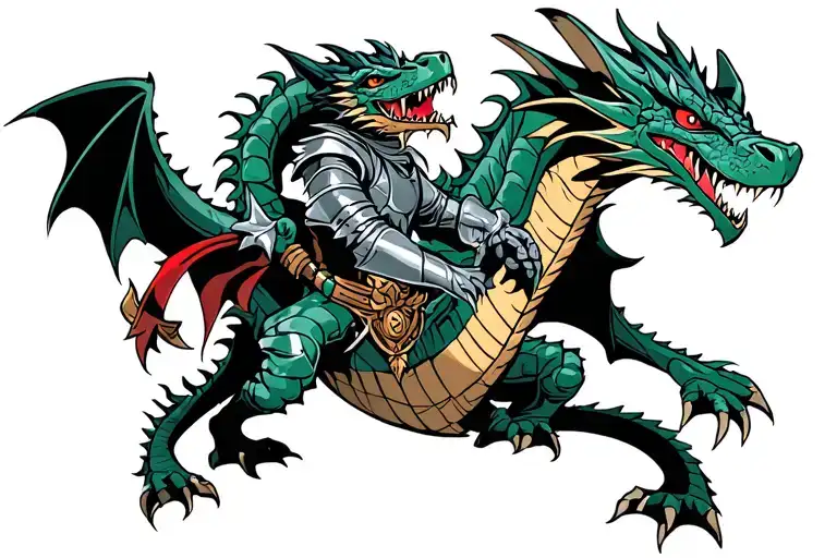 Knight Fights A Dragon