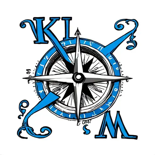 Compass Rose With Letter Klm