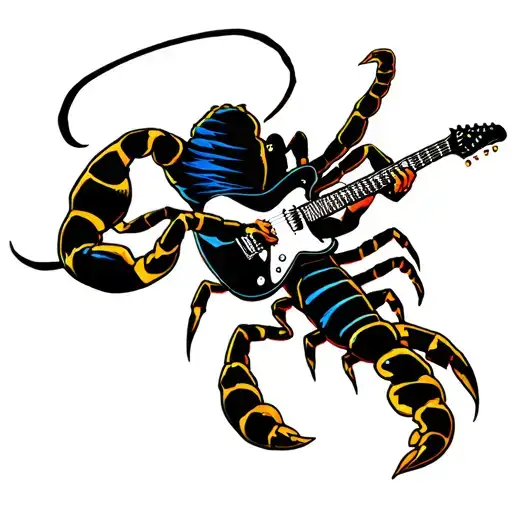 Scorpion Playing Electro Guitar With His Sting