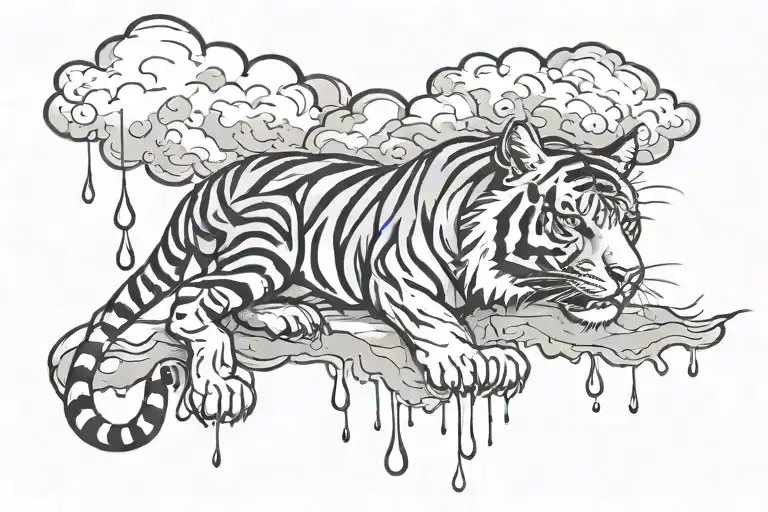 Tiger And Rain Clouds