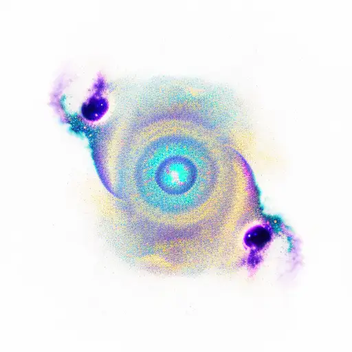Purple Black Hole And Blue Nebula