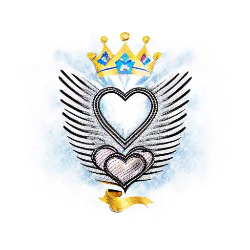 Heart With Wings And Crown