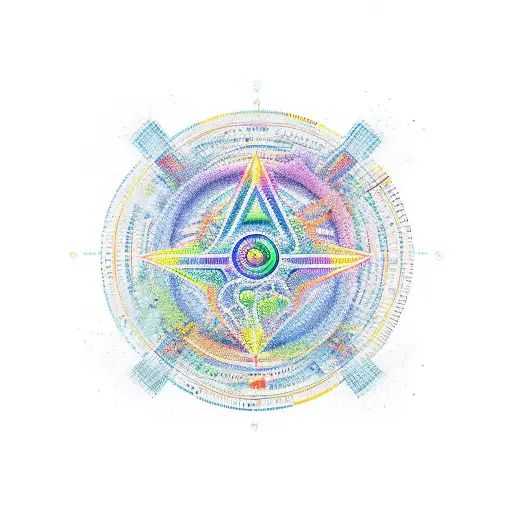 A Holistic Symbol Merging Different Trading Symbols And Philosophical Quotes In A New-school Style