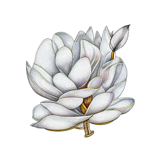 Magnolia Flowers With Goose Feather Petals