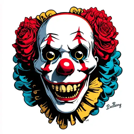 A Skeleton Clown Full Body