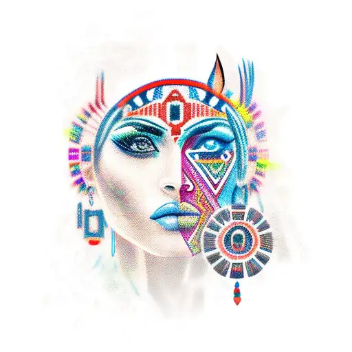 Aztec Woman Face