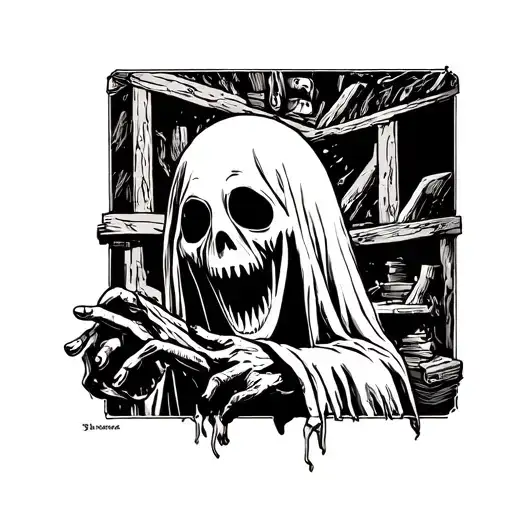 A Terrifying Ghost In Black And White