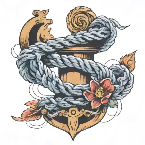 Flowers And Ropes Names Incorporated Within Half Sleeve Cover Up