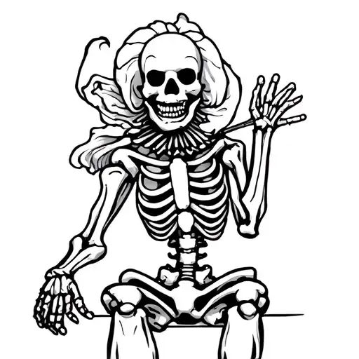 A Skeleton Clown Full Body