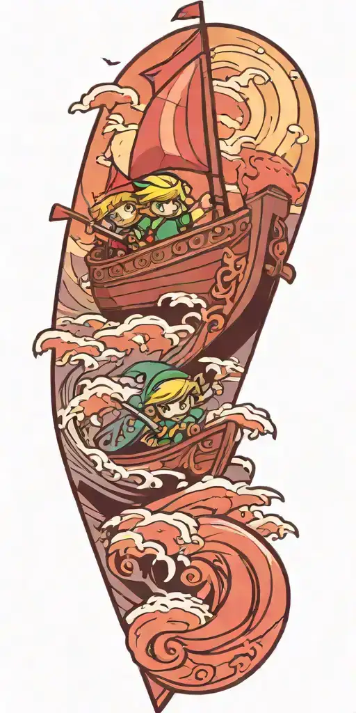 Zelda Wind Waker Boat And Waves