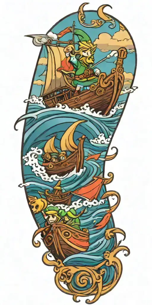 Zelda Wind Waker Boat And Waves