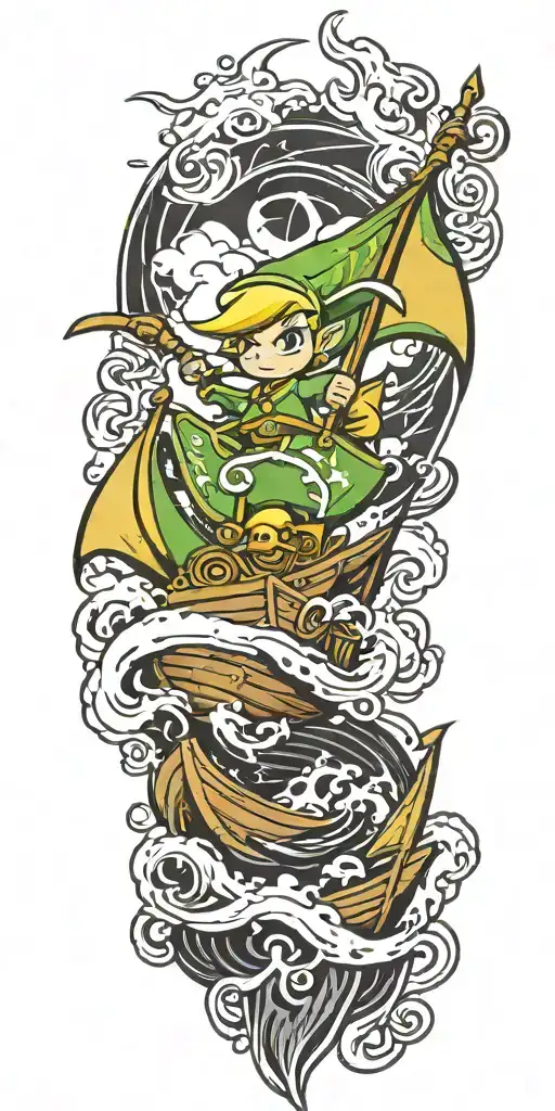 Zelda Wind Waker Boat And Waves
