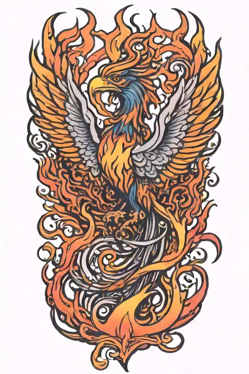 Phoenix Rising From Flames