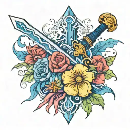 Sword And Flower Bluee
